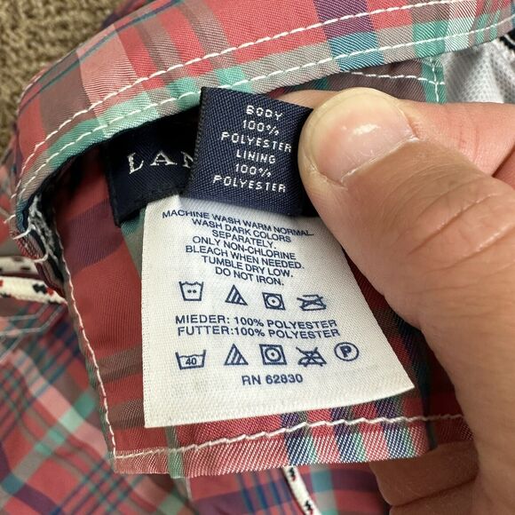 Lands End Men's Swim Plaid Board Shorts Trunks Sz M 32-34 Preppy - Picture 5 of 9